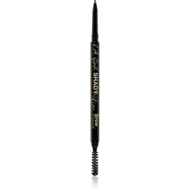 L.A. Girl Cosmetics Shady Slim samodejni svinčnik za obrvi s krtačko odtenek Soft Brown 0.08 g