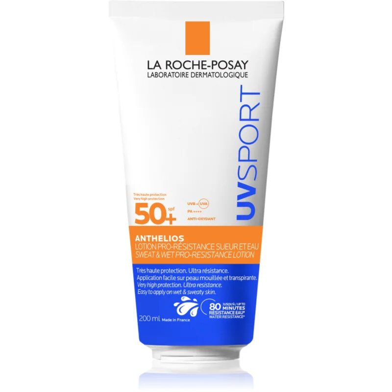 La Roche-Posay Anthelios UV Sport Sweat & Wet Pro-Resistance Lotion vodoodporna zaščitna krema za športnike SPF 50+ 200 ml