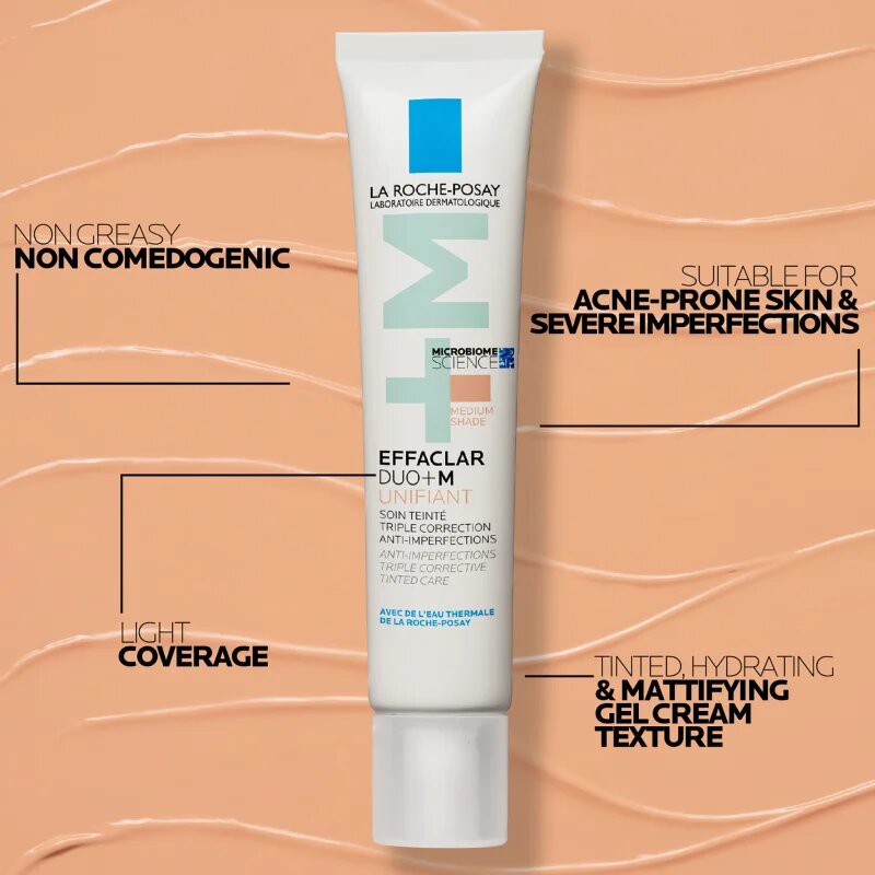 La Roche-Posay Effaclar DUO+M Unifiant lahka tonirana krema z vlažilnim učinkom odtenek Medium 40 ml
