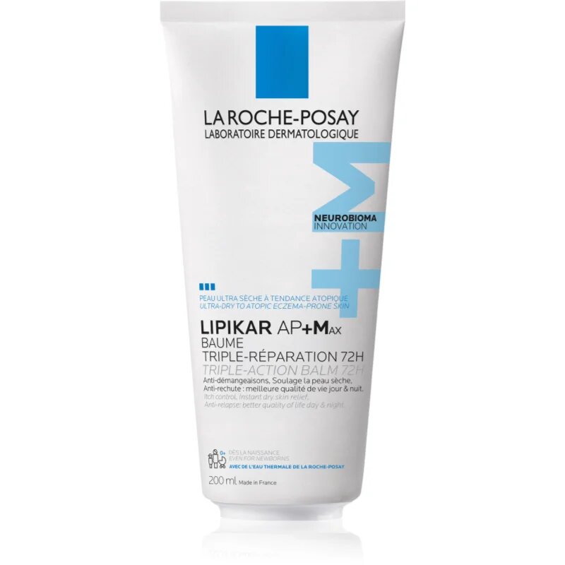 La Roche-Posay Lipikar AP+Max Balm negovalni balzam za telo za zelo občutljivo suho in atopično kožo 200 ml