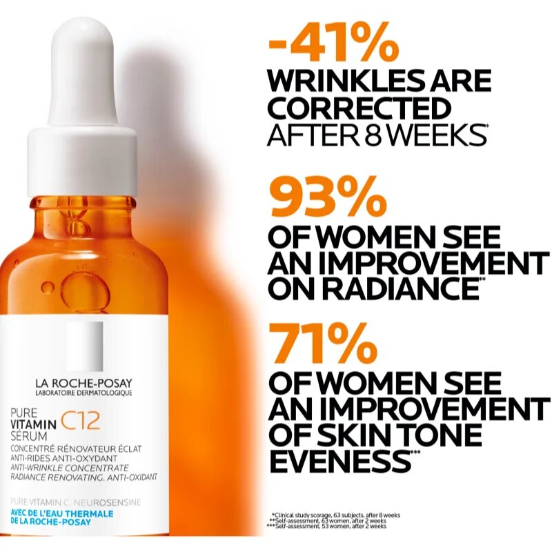 La Roche-Posay Pure Vitamin C12 posvetlitveni serum z vitaminom C proti gubam 30 ml