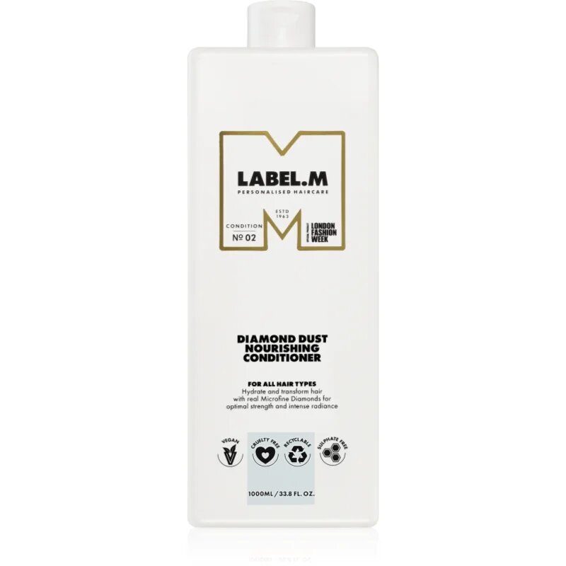 label.m Diamond Dust Nourishing Conditioner hranilni balzam za suhe lase 1000 ml