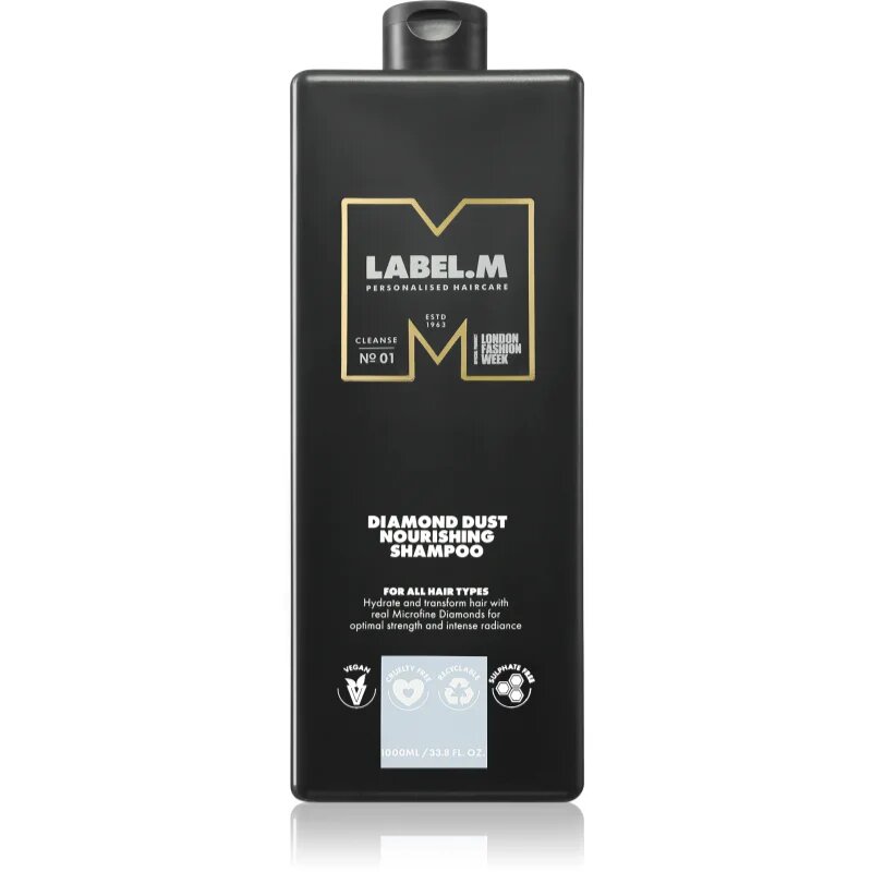 label.m Diamond Dust Nourishing Shampoo hranilni šampon za vse tipe las 1000 ml