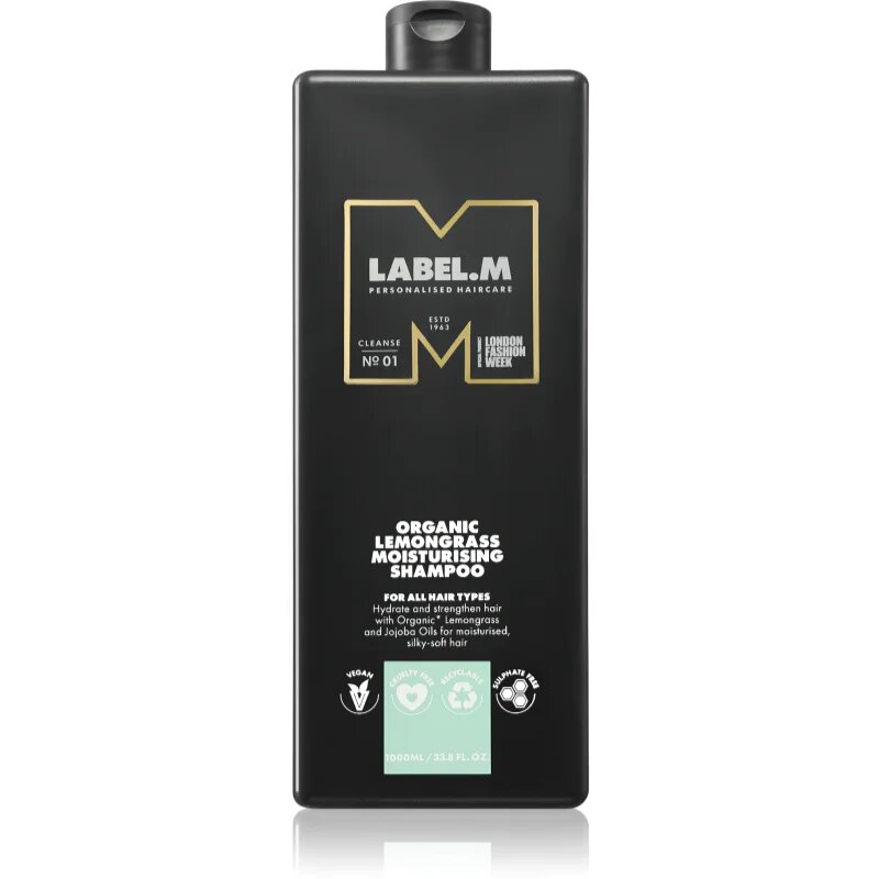 label.m Lemongrass Moisturising Shampoo vlažilni šampon z limono in limonino travo 1000 ml