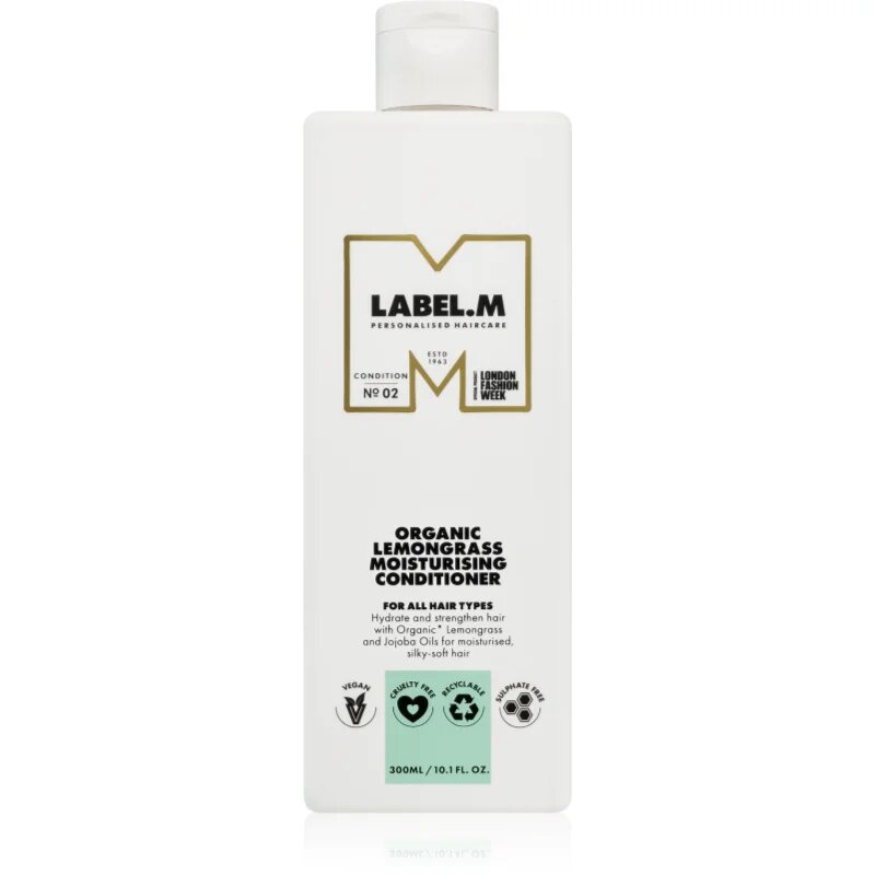 label.m Organic Lemongrass vlažilni balzam za vse tipe las 300 ml