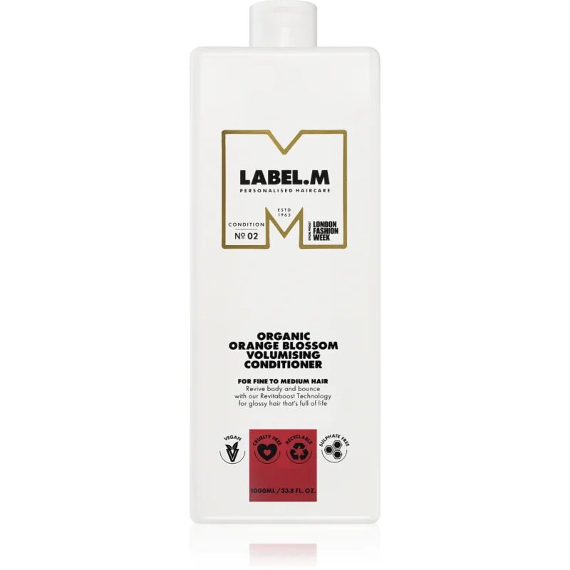 label.m Organic Orange Blossom Volumising Conditioner balzam za volumen in čvrstost 1000 ml