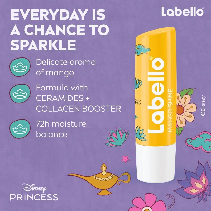 Labello Disney Princess Mango Shine vlažilni balzam za ustnice 4.8 g