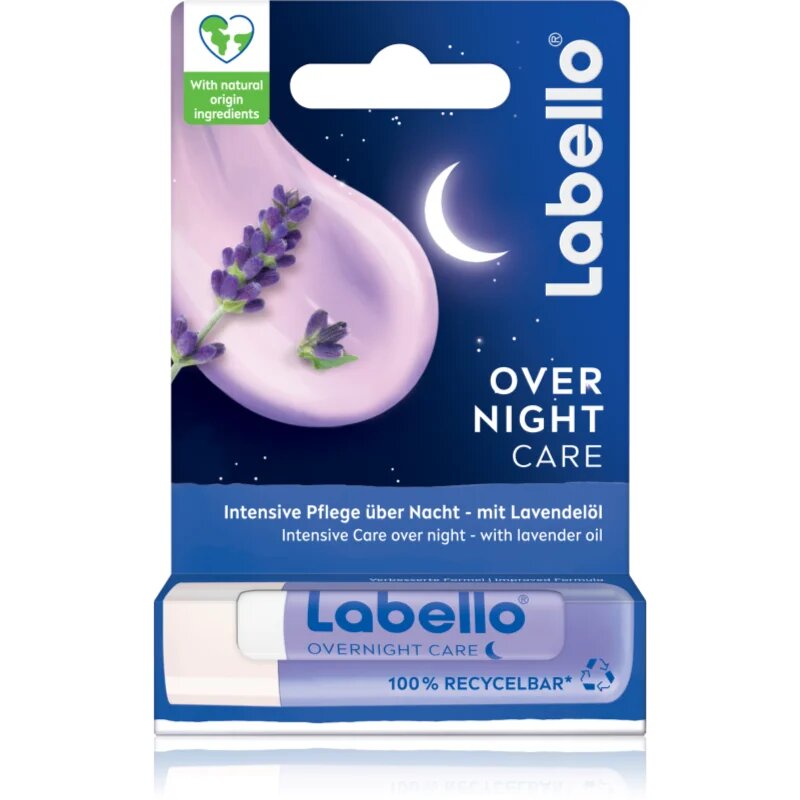Labello Over Night Care regeneracijski balzam za ustnice s sivko 4.8 g