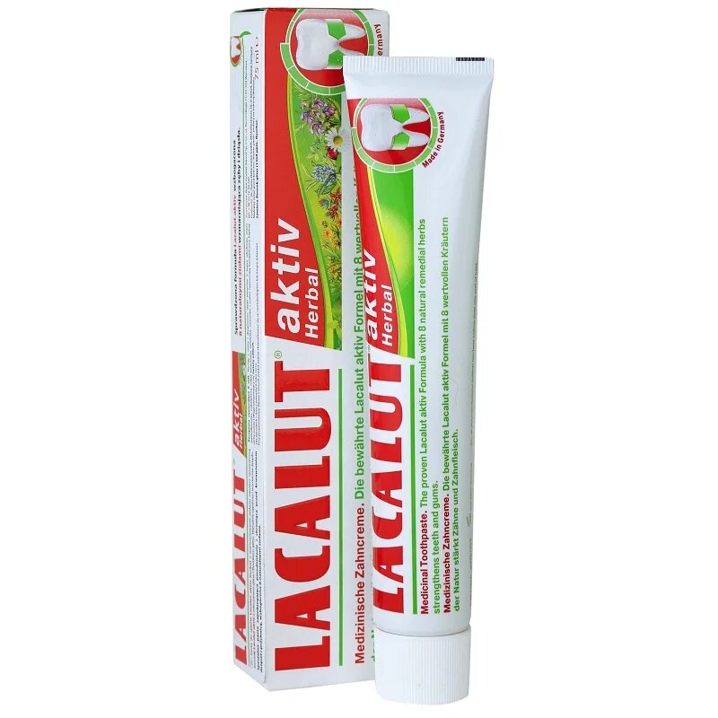 Lacalut Aktiv Herbal zobna pasta za krepitev zob in dlesni 75 ml