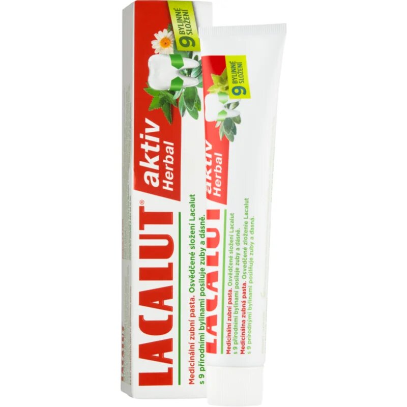 Lacalut Aktiv Herbal zobna pasta za krepitev zob in dlesni 75 ml