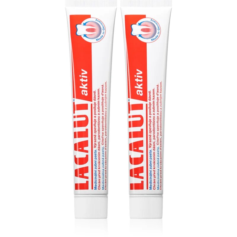 Lacalut Aktiv zobna pasta proti paradontozi 2x75 ml