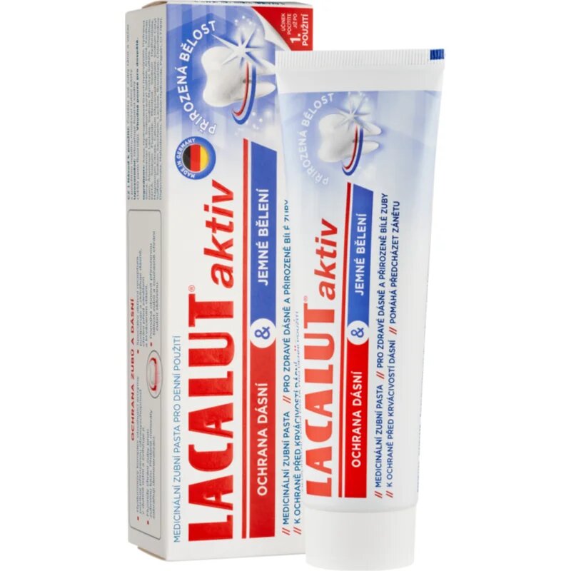 Lacalut Aktiv zobna pasta za beljenje zob za zdrave zobe in dlesni 75 ml