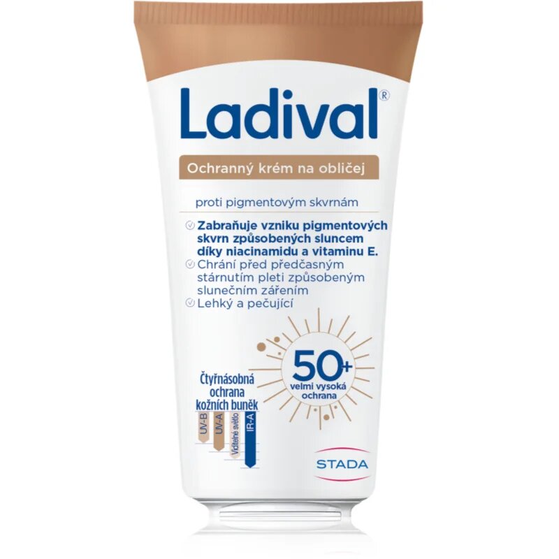 Ladival Anti-Pigment Spots zaščitna krema za obraz z vitaminom E SPF 50+ 50 ml