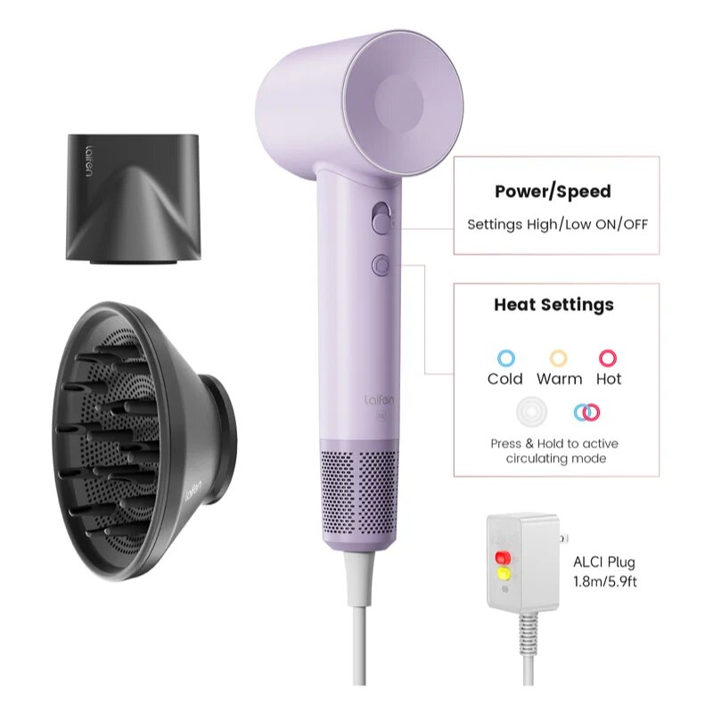 Laifen SWIFT SE Special sušilnik za lase Light Purple 1 kos