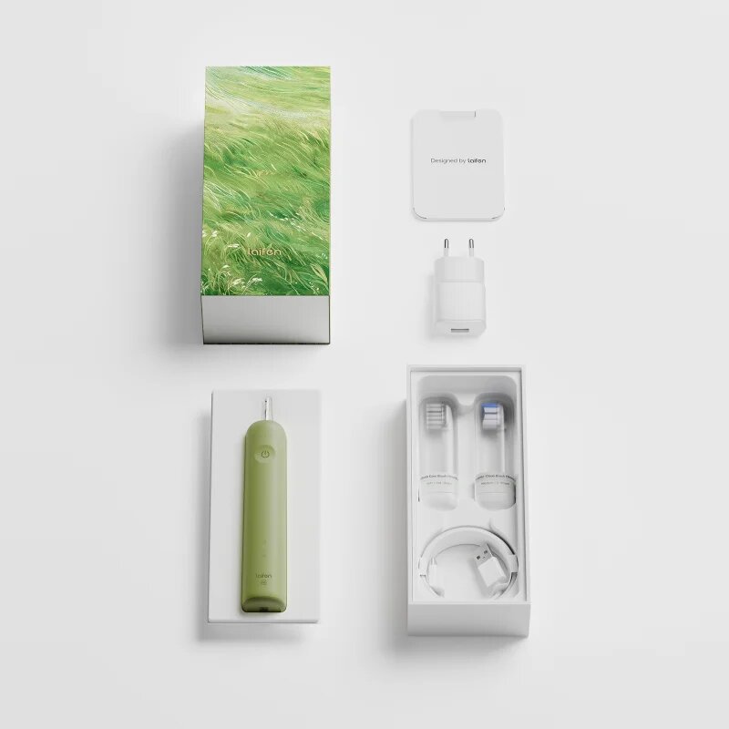 Laifen Wave Special električna zobna ščetka + 2 nadomestni glavi Green 1 kos