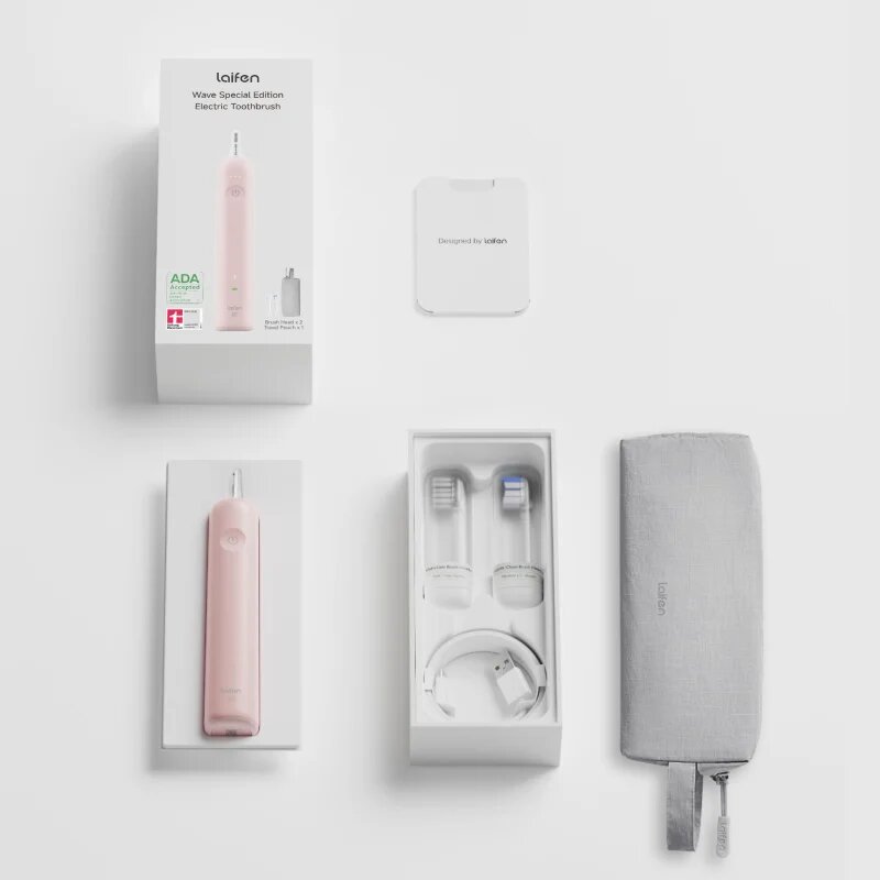 Laifen Wave Special električna zobna ščetka + 2 nadomestni glavi Pink 1 kos