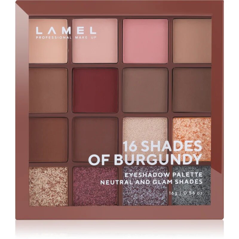 LAMEL 16 Shades of Burgundy paleta senčil za oči 16 g