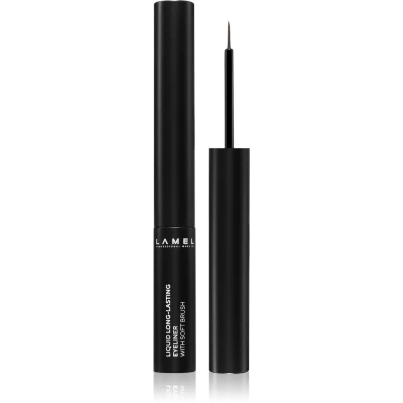 LAMEL Liquid Eyeliner Soft Brush dolgoobstojno črtalo za oči odtenek 401 Black 4 ml