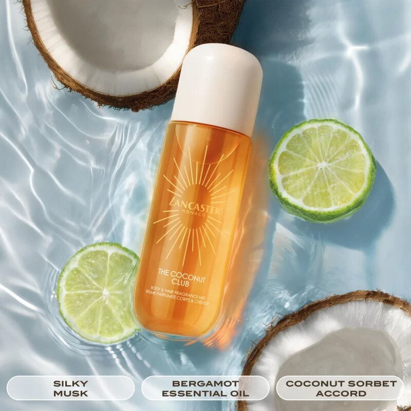 Lancaster Eau de Hair & Body Mist parfumska meglica za obraz telo in lase dišave Coconut Club 236 ml