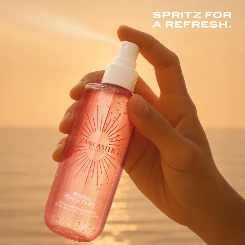 Lancaster Eau de Hair & Body Mist parfumska meglica za obraz telo in lase dišave Peach Party 236 ml