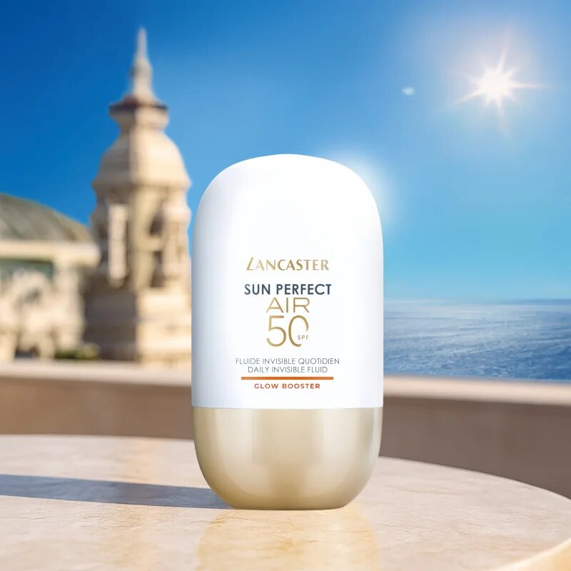 Lancaster Sun Perfect Air 50 Glow Booster ultra lahki zaščitni fluid za utrujeno kožo SPF 50 40 ml