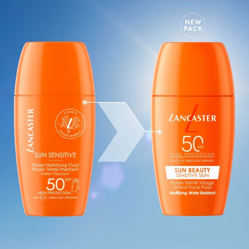 Lancaster Sun Sensitive Tinted Mattifying Fluid mat emulzija vodoodporna SPF 50 30 ml
