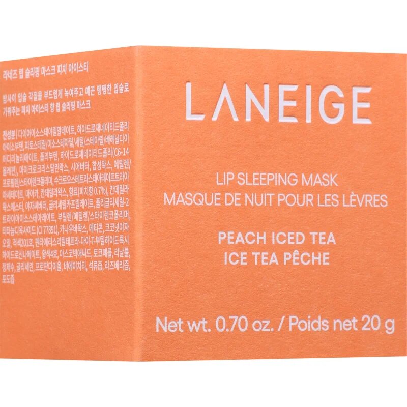 LANEIGE Lip Sleeping Mask nočna regeneracijska maska za ustnice odtenek Peach Iced Tea 20 g