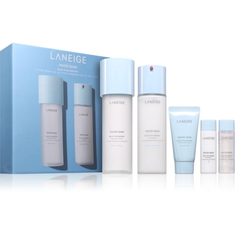 LANEIGE Water Bank Blue Hyaluronic 2-Step Essentials Set for Combination to Oily Skin darilni set za ženske
