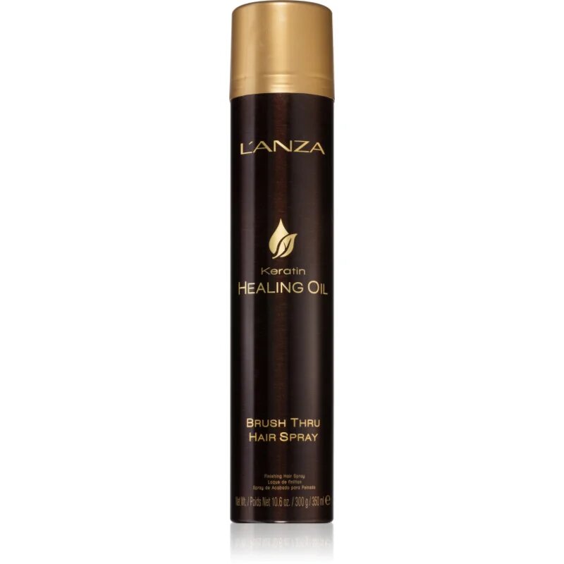 L'anza Keratin Healing Oil Brush Thru Spray zaščitno pršilo za naravno fiksacijo in sijaj las 300 ml