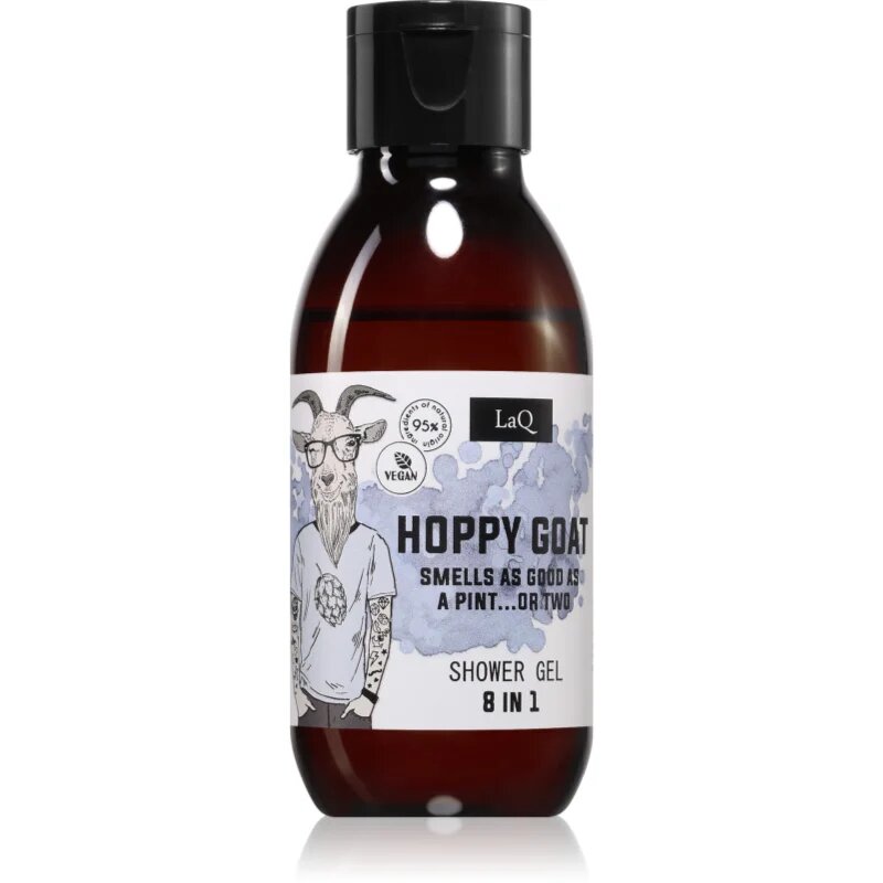 LaQ Goat From Poznaň osvežujoč gel za prhanje 8 v 1 z izvlečkom navadnega hmelja 100 ml