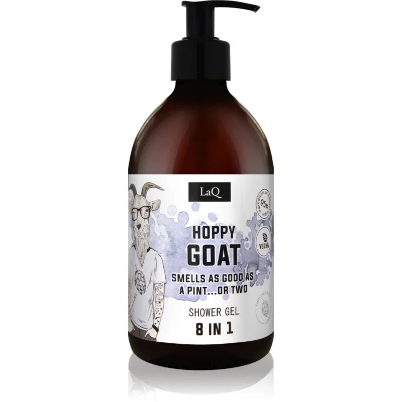 LaQ Goat From Poznaň osvežujoč gel za prhanje 8 v 1 z izvlečkom navadnega hmelja 500 ml
