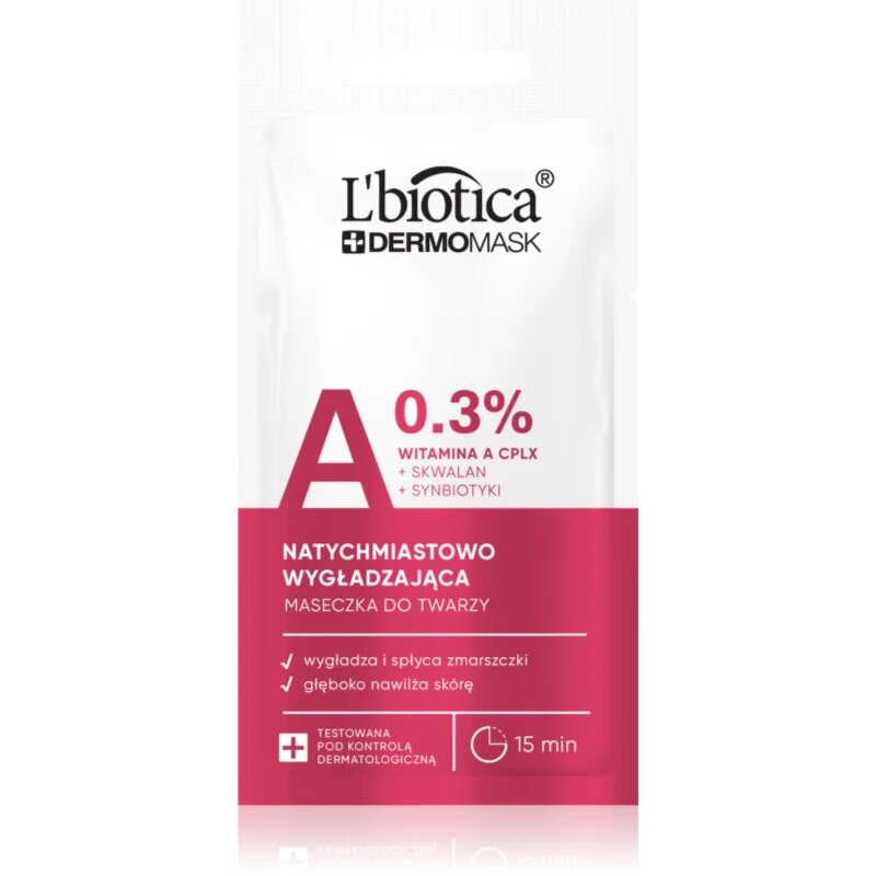 L’biotica DermoMask A 03% gladilna maska za obraz 8 ml
