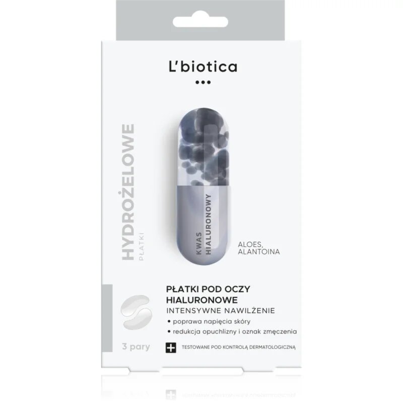 L’biotica Eye Patches Hyaluronic intenzivna vlažilna maska za predel okoli oči 3x2 kos