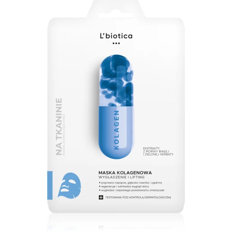 L’biotica Masks Collagen Platinium maska iz platna s kolagenom 23 ml