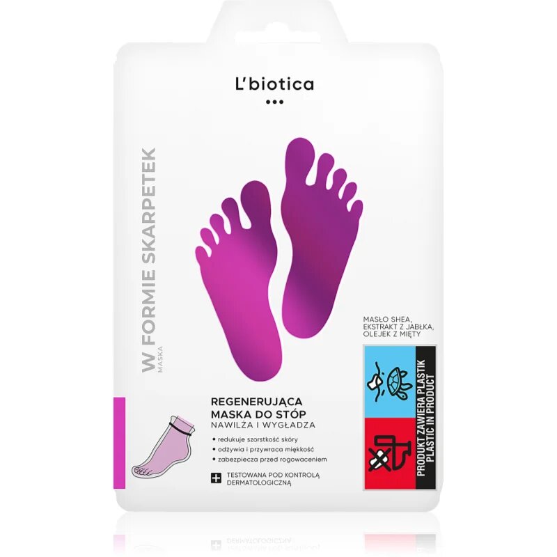 L’biotica Masks regeneracijska maska za stopala v obliki nogavic 32 ml