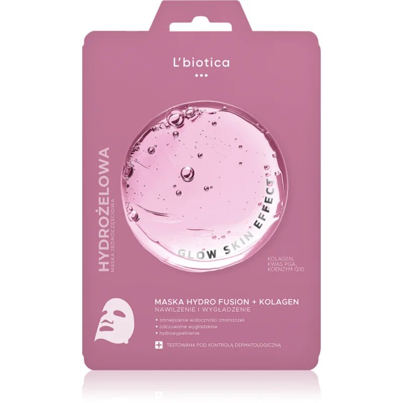 L’biotica PGA Hydro Fusion + Collagen intenzivna hidrogelna maska z gladilnim učinkom 1 kos