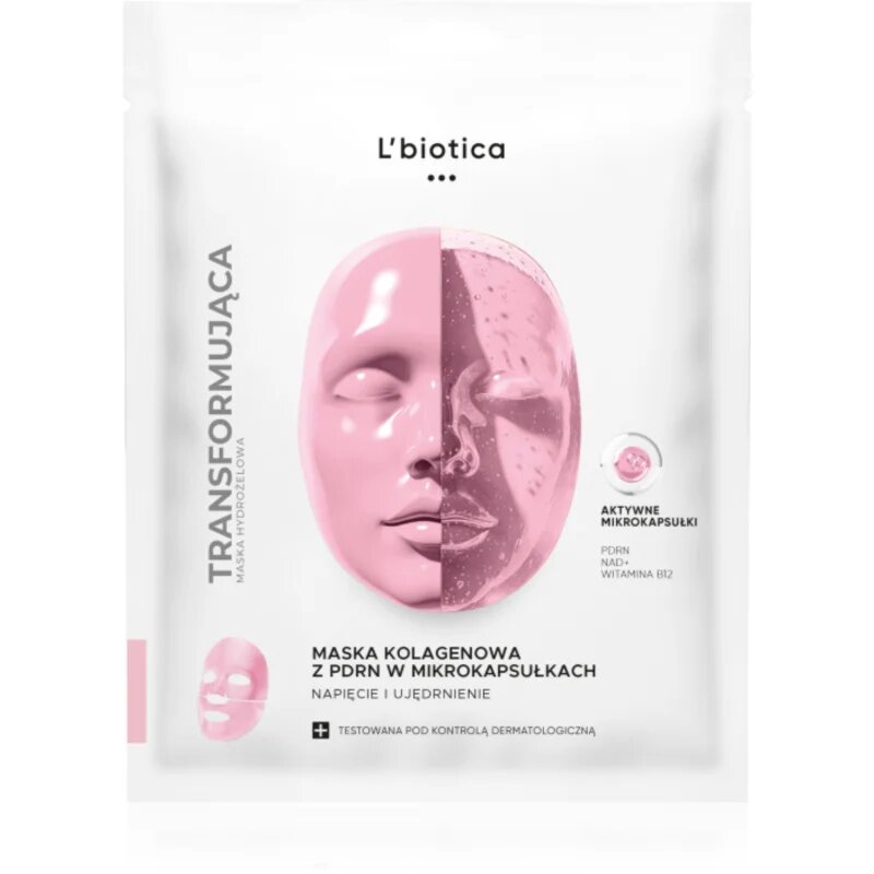 L’biotica Transforming Collagen Mask with PDRN in Microcapsules kolagenska maska za učvrstitev obraza 1 kos
