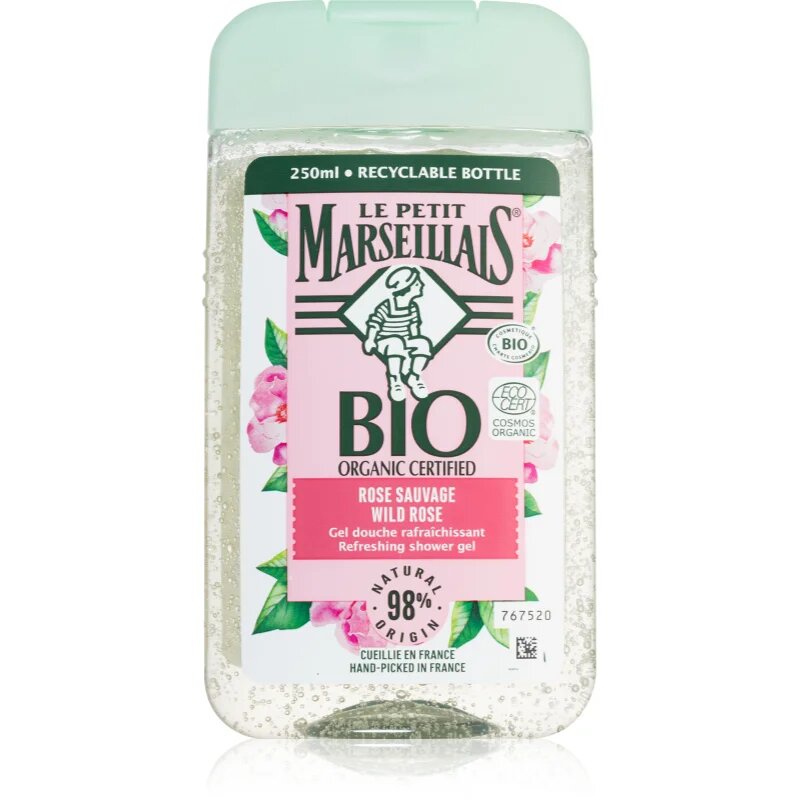 Le Petit Marseillais Bio Wild Rose osvežujoč gel za prhanje 250 ml