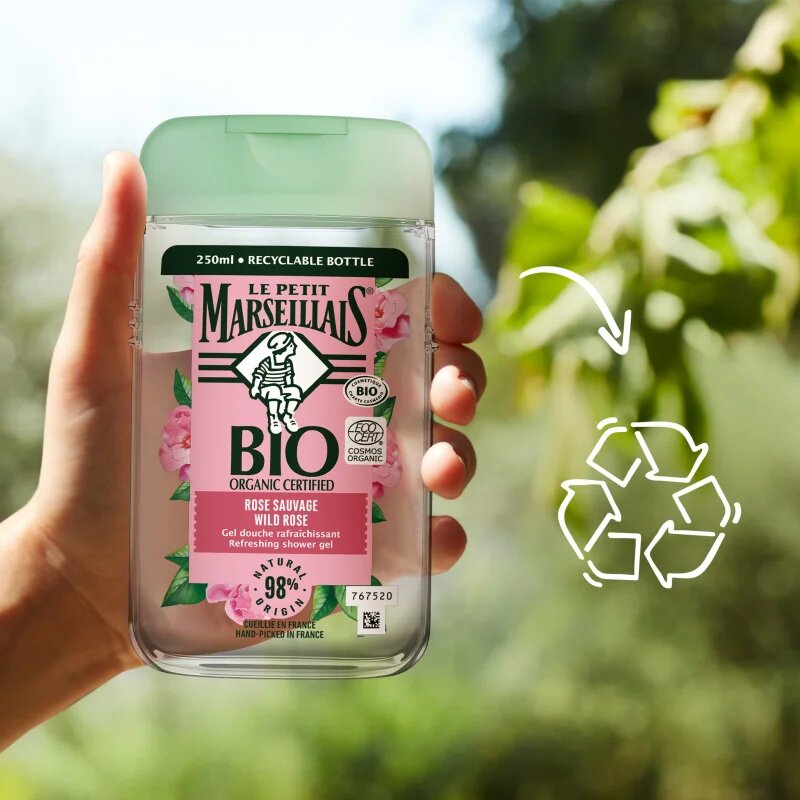 Le Petit Marseillais Bio Wild Rose osvežujoč gel za prhanje 250 ml