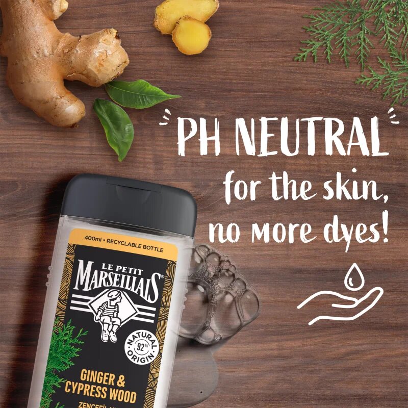 Le Petit Marseillais Ginger & Cypress Wood gel za prhanje 4 v 1 za moške 400 ml