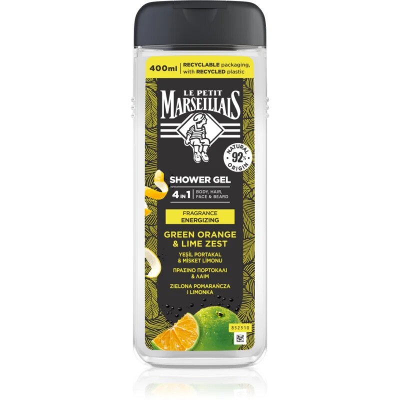 Le Petit Marseillais Green Orange & Lime Zest gel za prhanje 4 v 1 za moške 400 ml