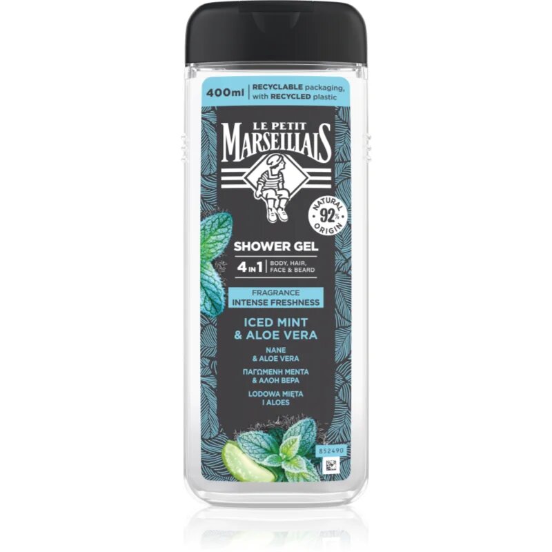 Le Petit Marseillais Iced Mint & Aloe Vera gel za prhanje 4 v 1 za moške 400 ml
