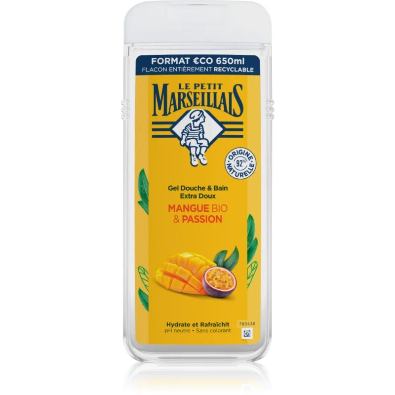 Le Petit Marseillais Mango BIO & Passion Fruit nežni gel za prhanje 650 ml