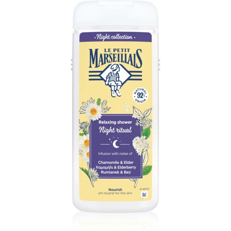 Le Petit Marseillais Night Collection Chamomile & Elder relaksacijski gel za prhanje 650 ml
