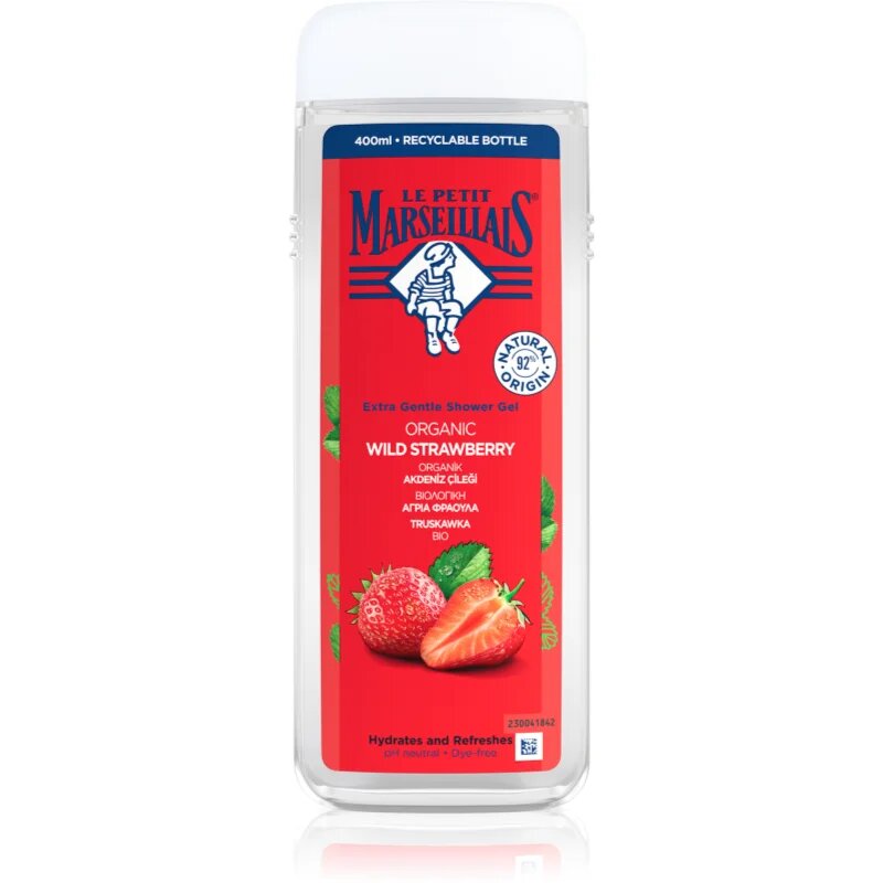 Le Petit Marseillais Organic Wild Strawberry nežni gel za prhanje 400 ml