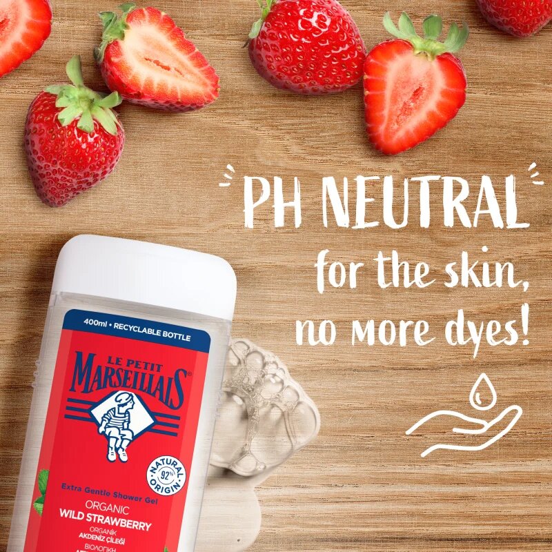 Le Petit Marseillais Organic Wild Strawberry nežni gel za prhanje 400 ml