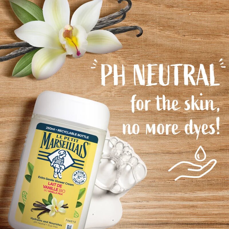 Le Petit Marseillais Vanilla Milk BIO kremasti gel za prhanje 250 ml