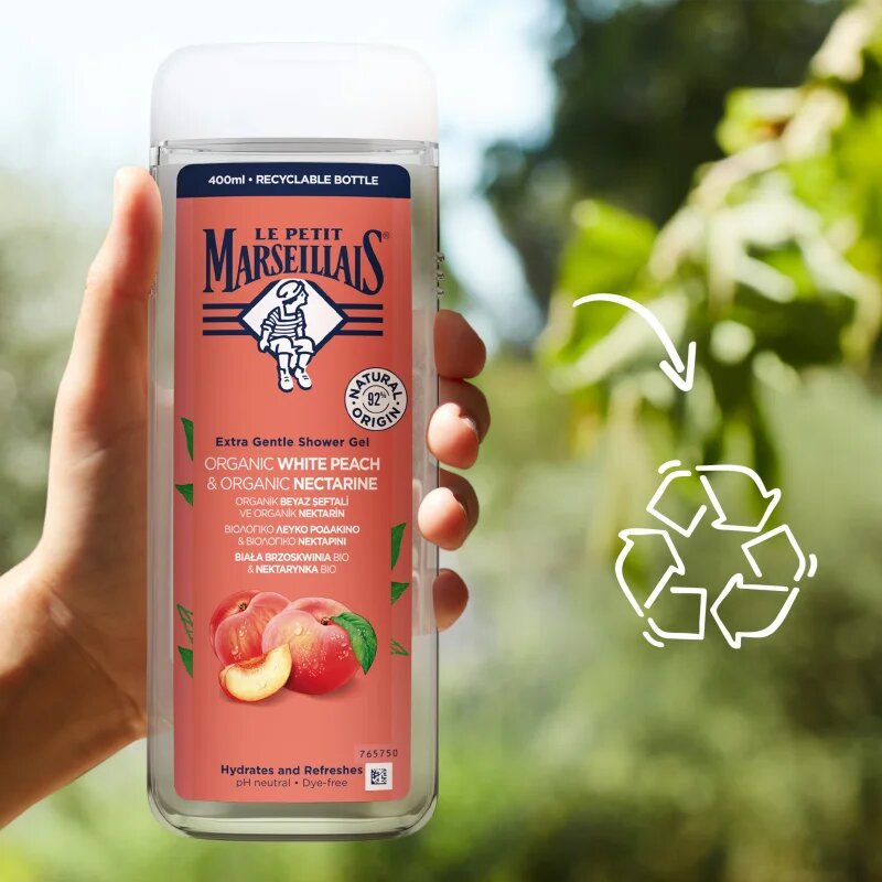 Le Petit Marseillais White Peach Bio & Nectarine Bio nežni gel za prhanje 400 ml
