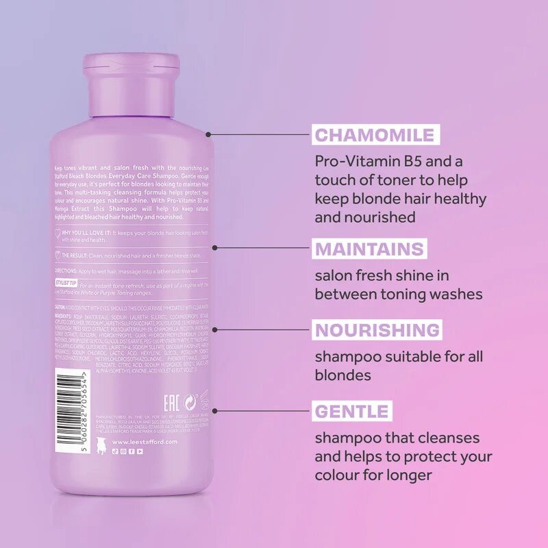 Lee Stafford Bleach Blondes Everyday Care šampon za blond lase 250 ml