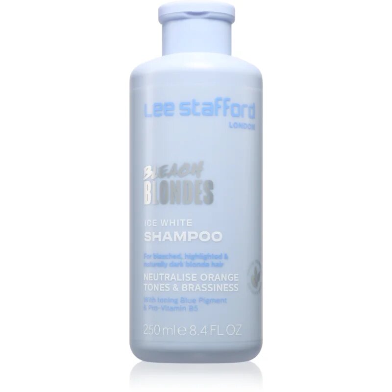 Lee Stafford Bleach Blondes Ice White nevtralizacijski srebrni šampon za blond lase in lase s prameni 250 ml